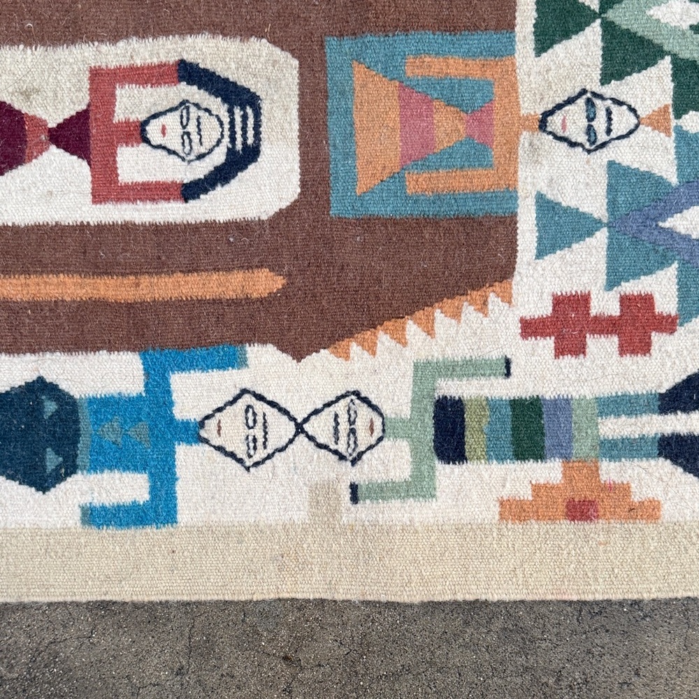 Tunisian Colorful Geometric Pattern Rug - Picture 3 of 10
